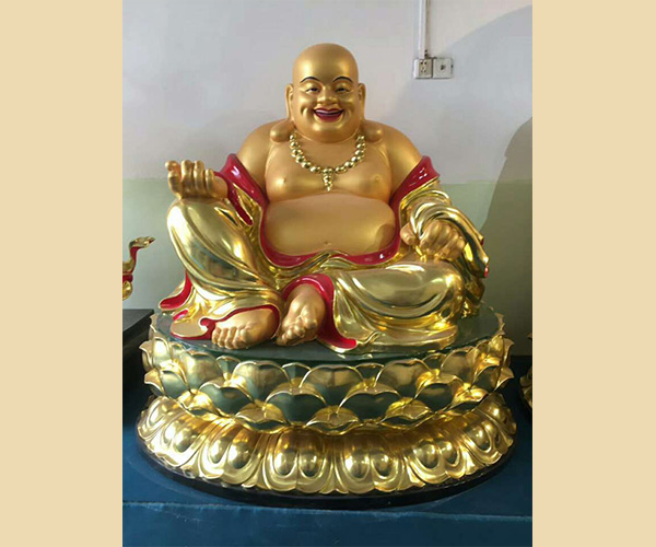 彌勒佛貼金鑄銅佛像